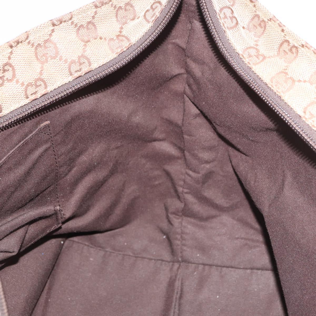 GUCCI GG Canvas Web Sherry Line Tote Bag Beige Silver Red 131230 Auth 187021