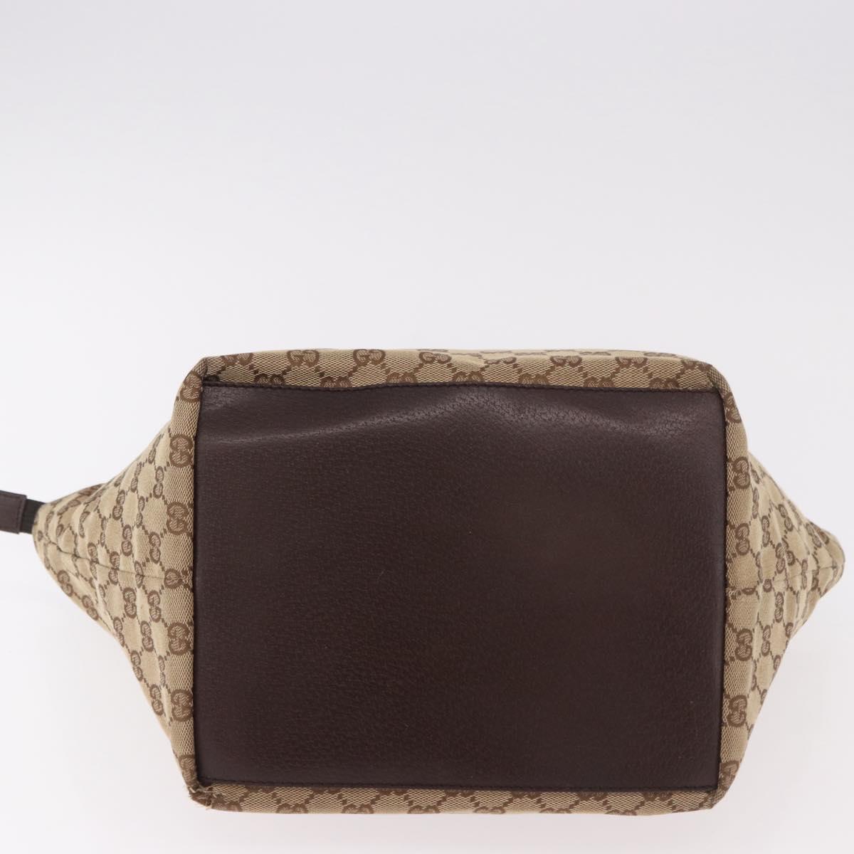 GUCCI GG Canvas Web Sherry Line Tote Bag Beige Silver Red 131230 Auth 187021