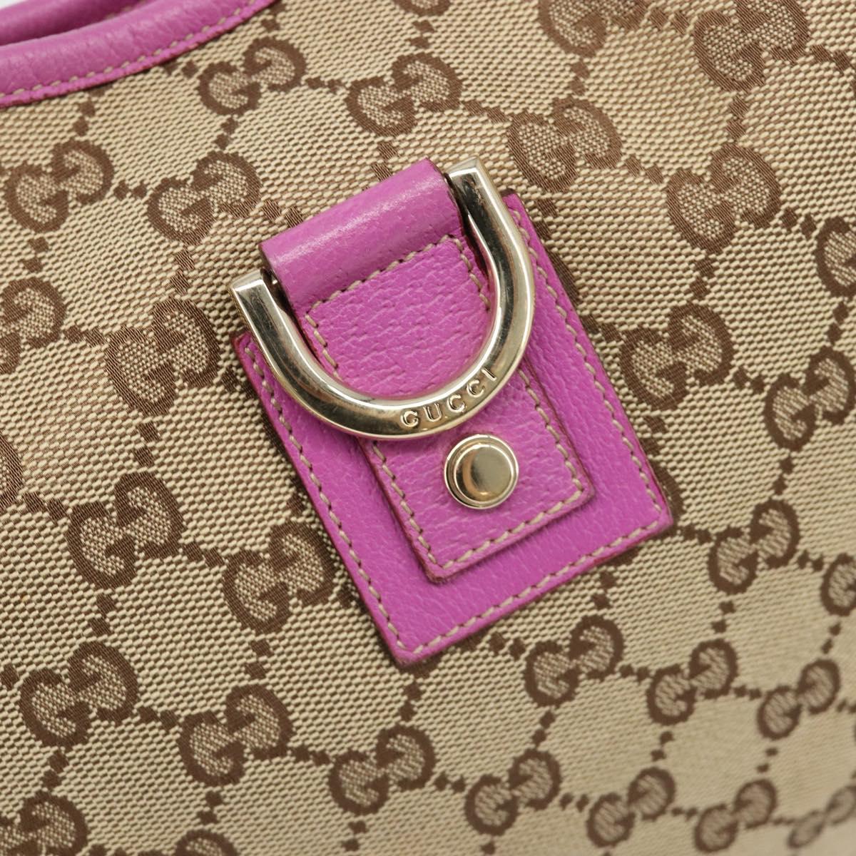 GUCCI GG Canvas Abbey Shoulder Bag Beige Gold 130737 Auth 187022SAV