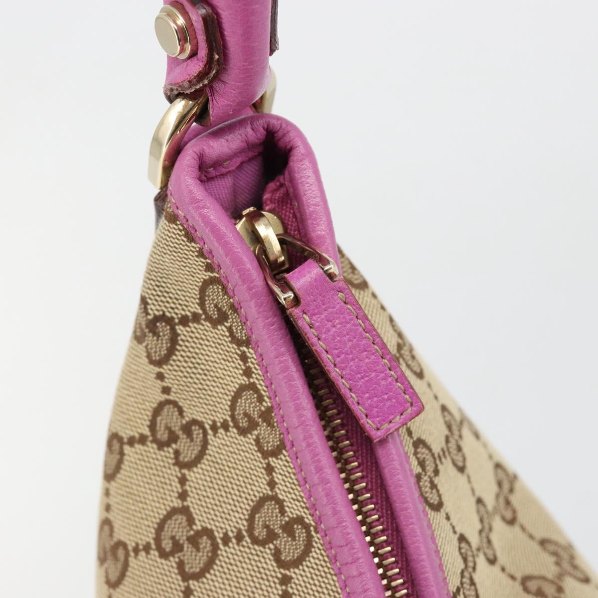 GUCCI GG Canvas Abbey Shoulder Bag Beige Gold 130737 Auth 187022SAV