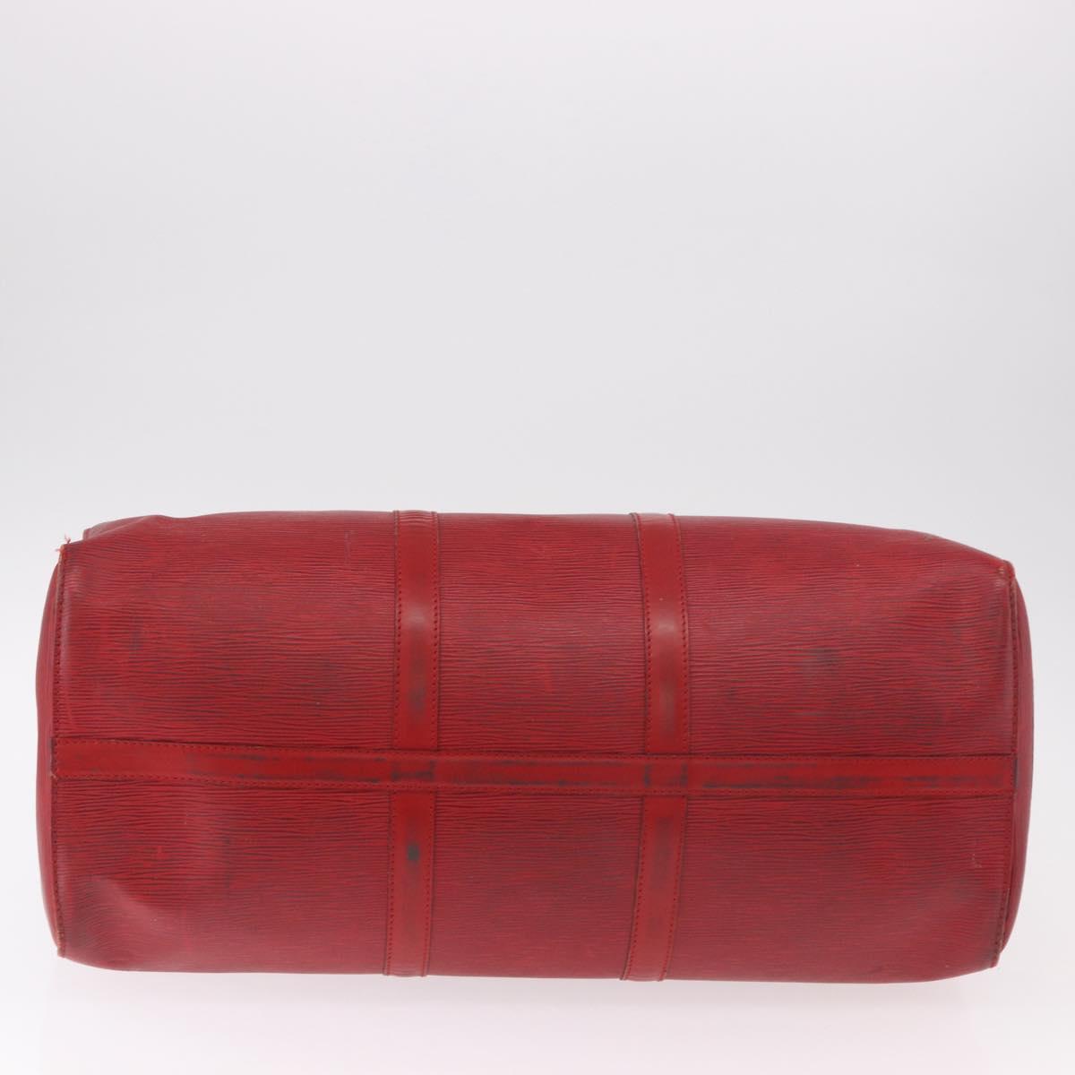 LOUIS VUITTON Epi Keepall 50 Boston Bag Red M42967 LV Auth 187026