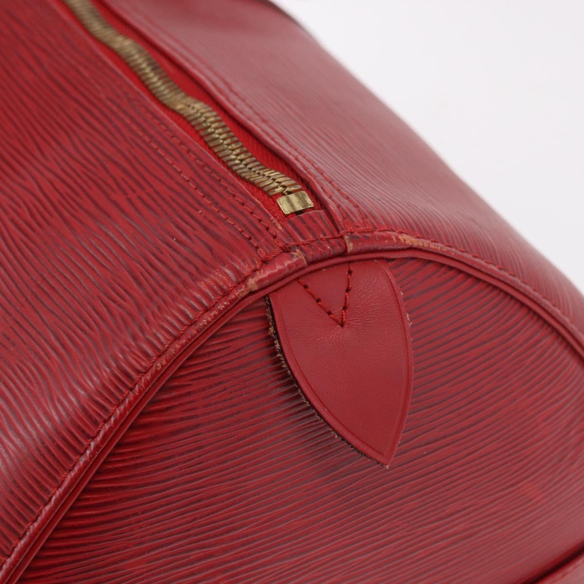 LOUIS VUITTON Epi Keepall 50 Boston Bag Red M42967 LV Auth 187026