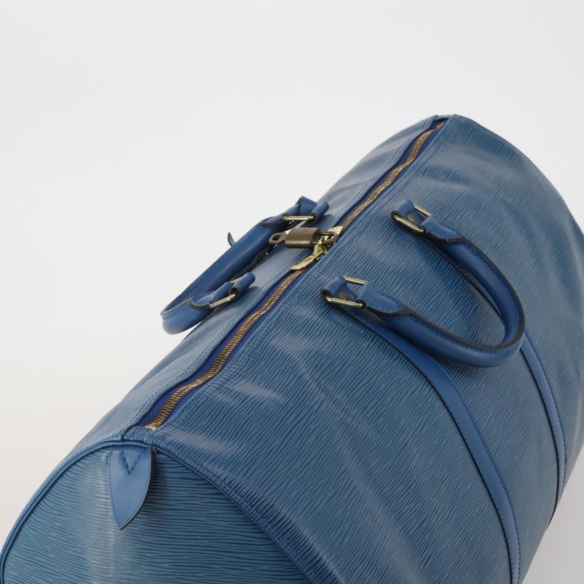 LOUIS VUITTON Epi Keepall 55 Boston Bag Toledo Blue M42955 LV Auth 187027A