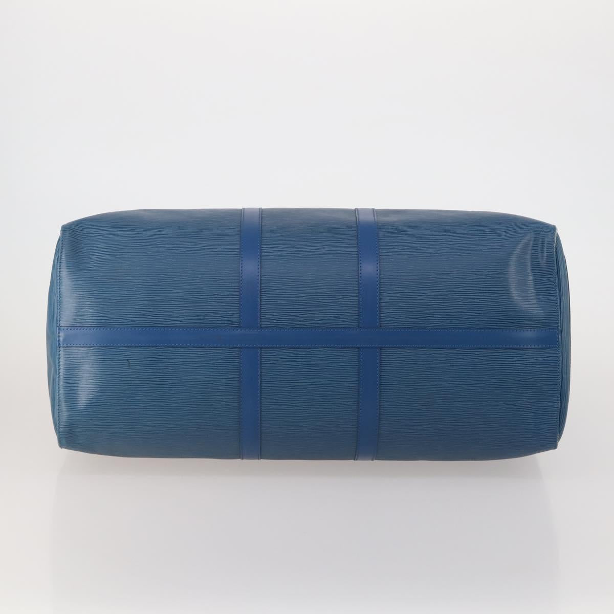 LOUIS VUITTON Epi Keepall 55 Boston Bag Toledo Blue M42955 LV Auth 187027A