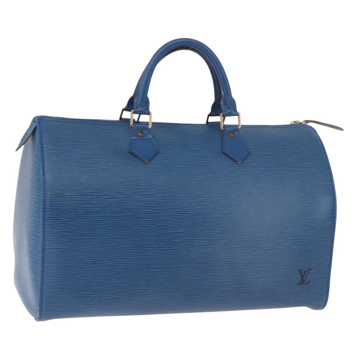 LOUIS VUITTON Epi Speedy 35 Hand Bag Toledo Blue M42995 LV Auth 187028SAV
