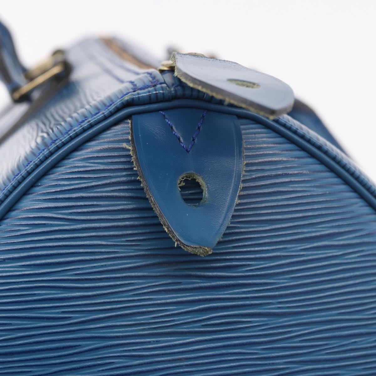 LOUIS VUITTON Epi Speedy 35 Hand Bag Toledo Blue M42995 LV Auth 187028SAV