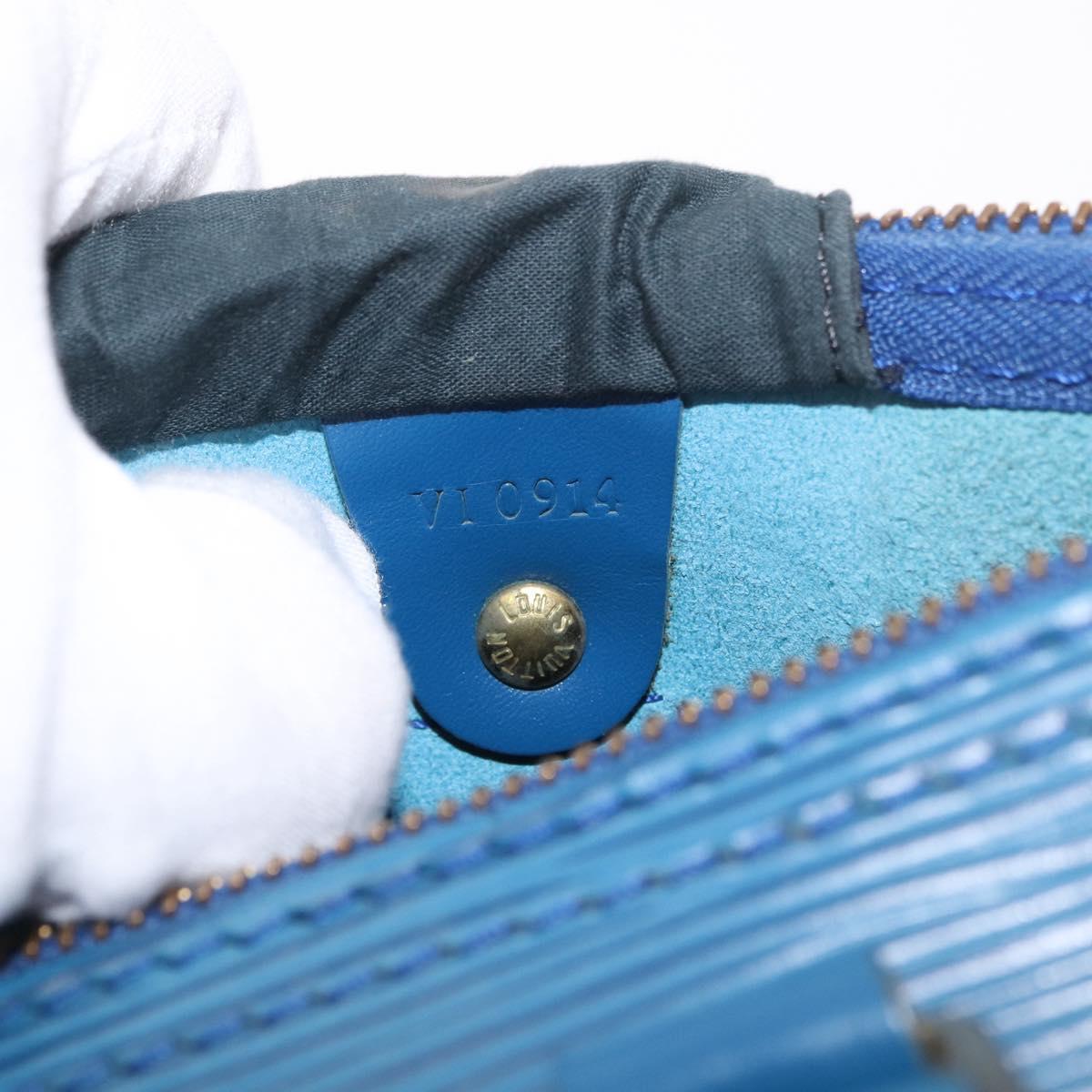 LOUIS VUITTON Epi Speedy 35 Hand Bag Toledo Blue M42995 LV Auth 187028SAV