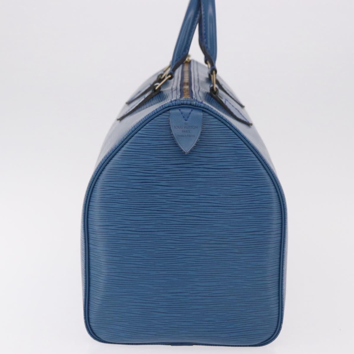 LOUIS VUITTON Epi Speedy 35 Hand Bag Toledo Blue M42995 LV Auth 187028SAV