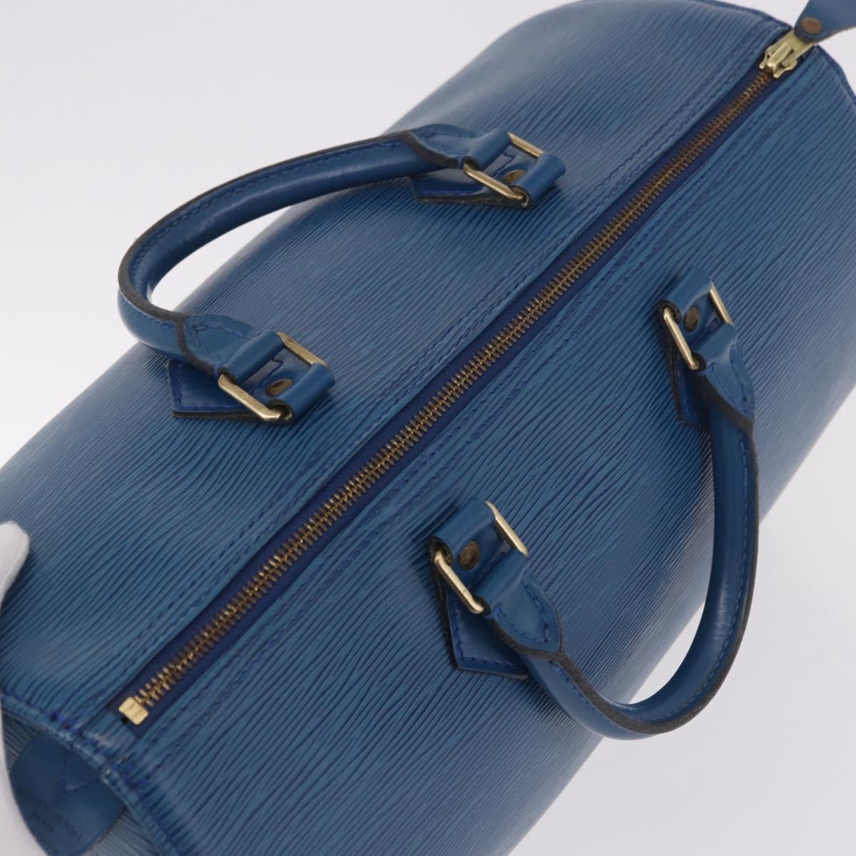 LOUIS VUITTON Epi Speedy 35 Hand Bag Toledo Blue M42995 LV Auth 187028SAV