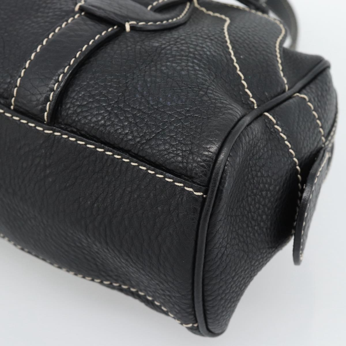 CELINE Tote Bag Leather Black Gold Auth 187040SAV