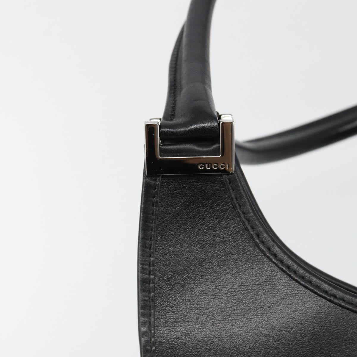 GUCCI Jackie Shoulder Bag Leather Black Silver 002 1067 Auth 187042SAV