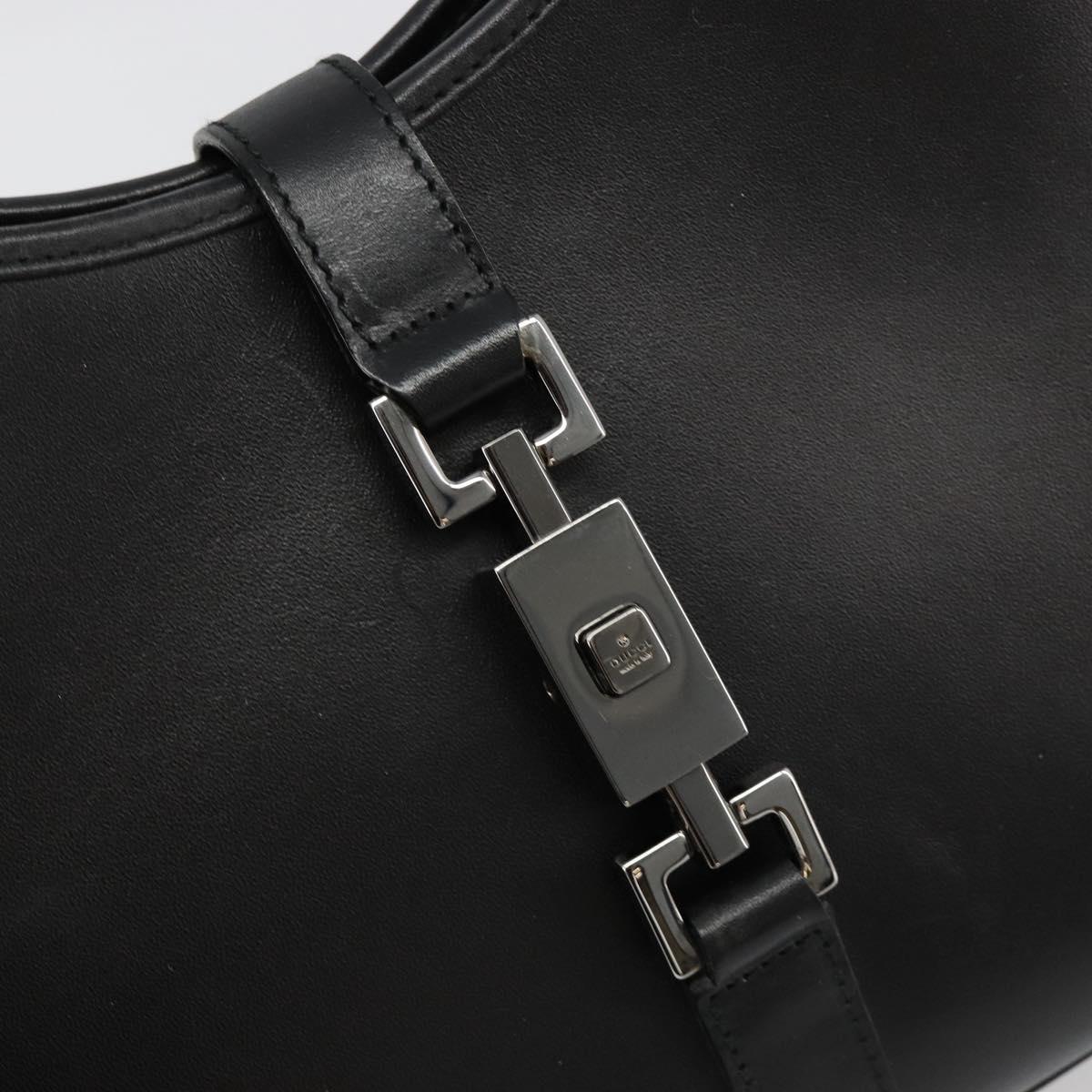 GUCCI Jackie Shoulder Bag Leather Black Silver 002 1067 Auth 187042SAV