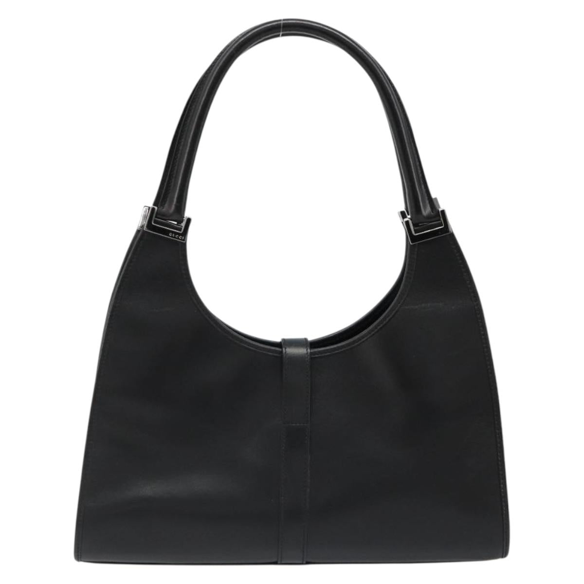 GUCCI Jackie Shoulder Bag Leather Black Silver 002 1067 Auth 187042SAV