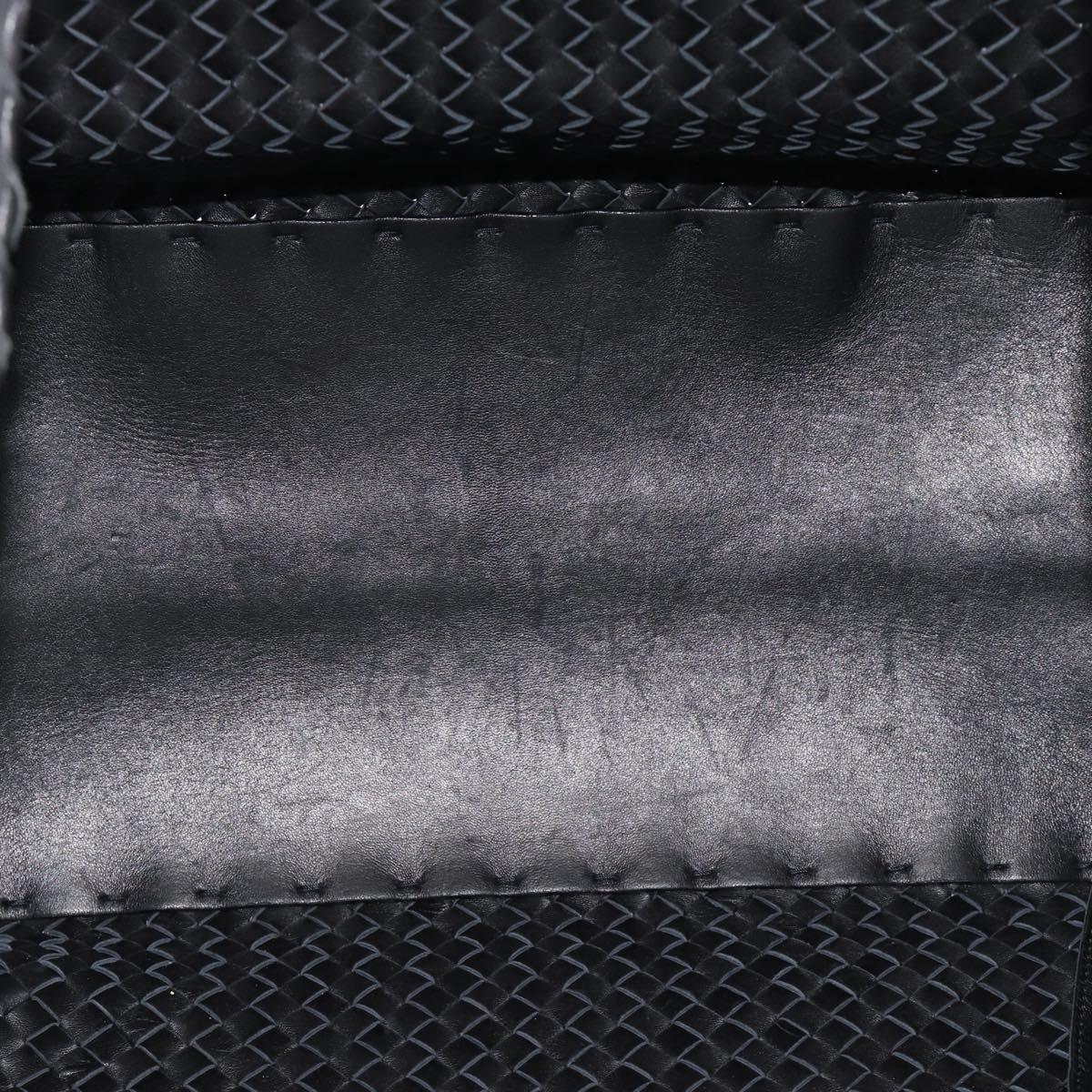 BOTTEGA VENETA INTRECCIATO Cabas MM Hand Bag Leather Black Auth 187044SAV