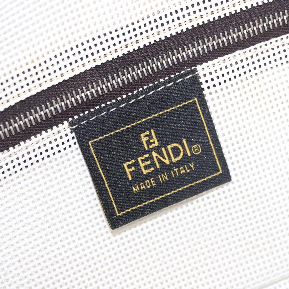 FENDI Mamma Baguette Shoulder Bag Mesh White Silver Auth 187051SAM