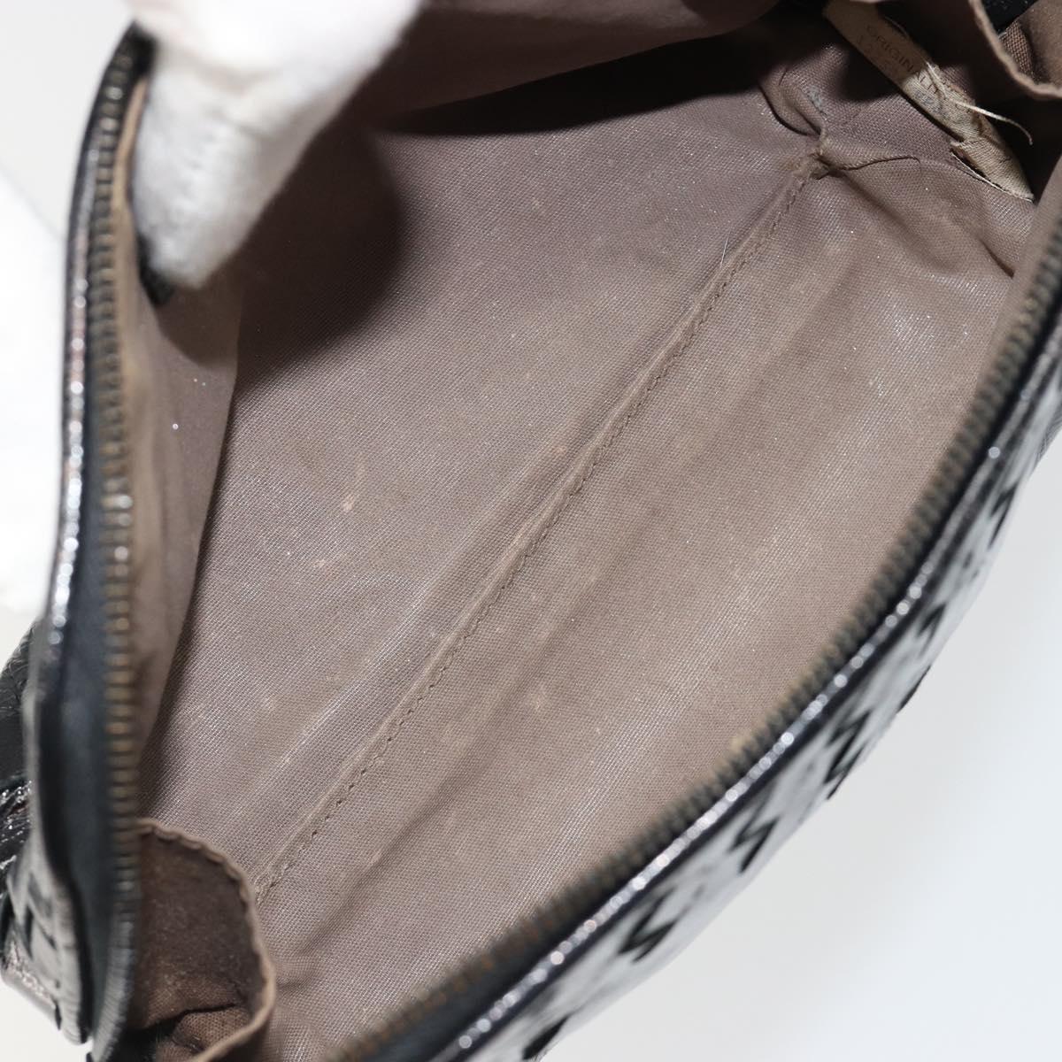 BOTTEGA VENETA INTRECCIATO Pouch Patent leather Black 132534 Auth 187055