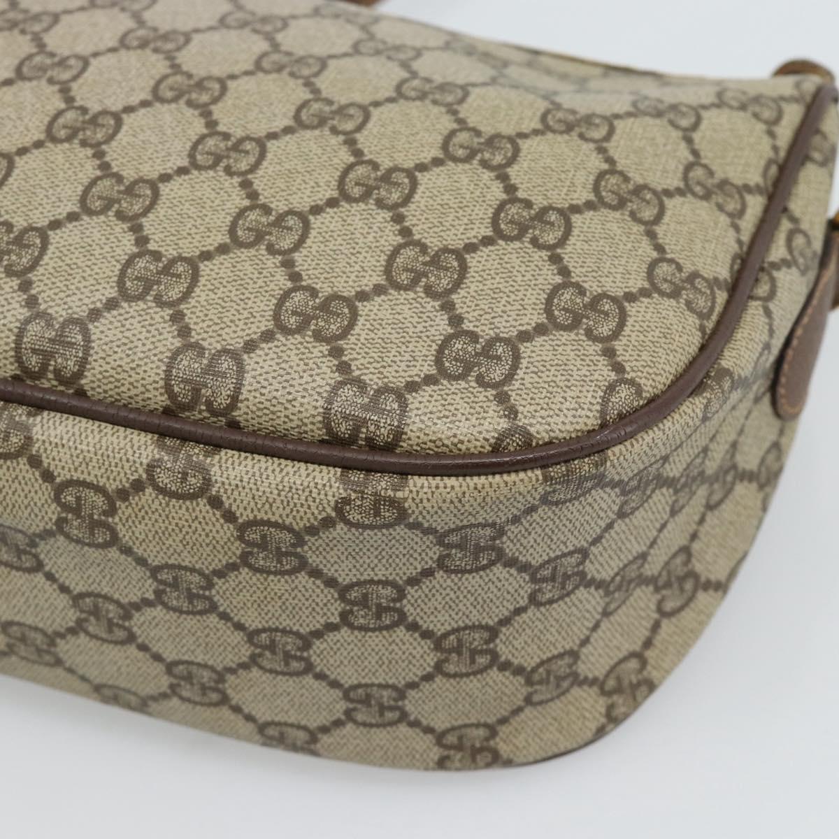 GUCCI GG Supreme Web Sherry Line Bag PVC Beige Gold 001 123 6177 Auth 187102