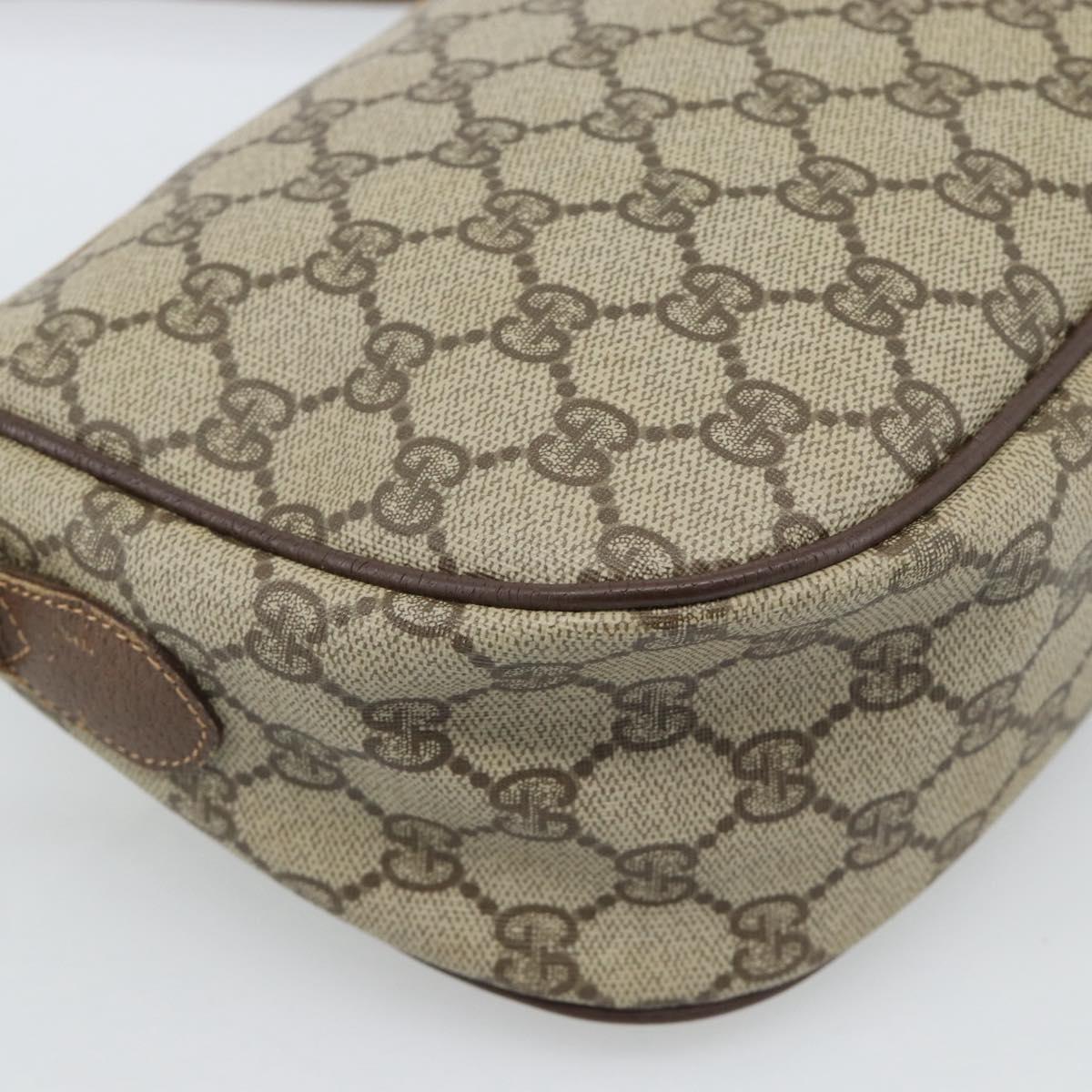 GUCCI GG Supreme Web Sherry Line Bag PVC Beige Gold 001 123 6177 Auth 187102
