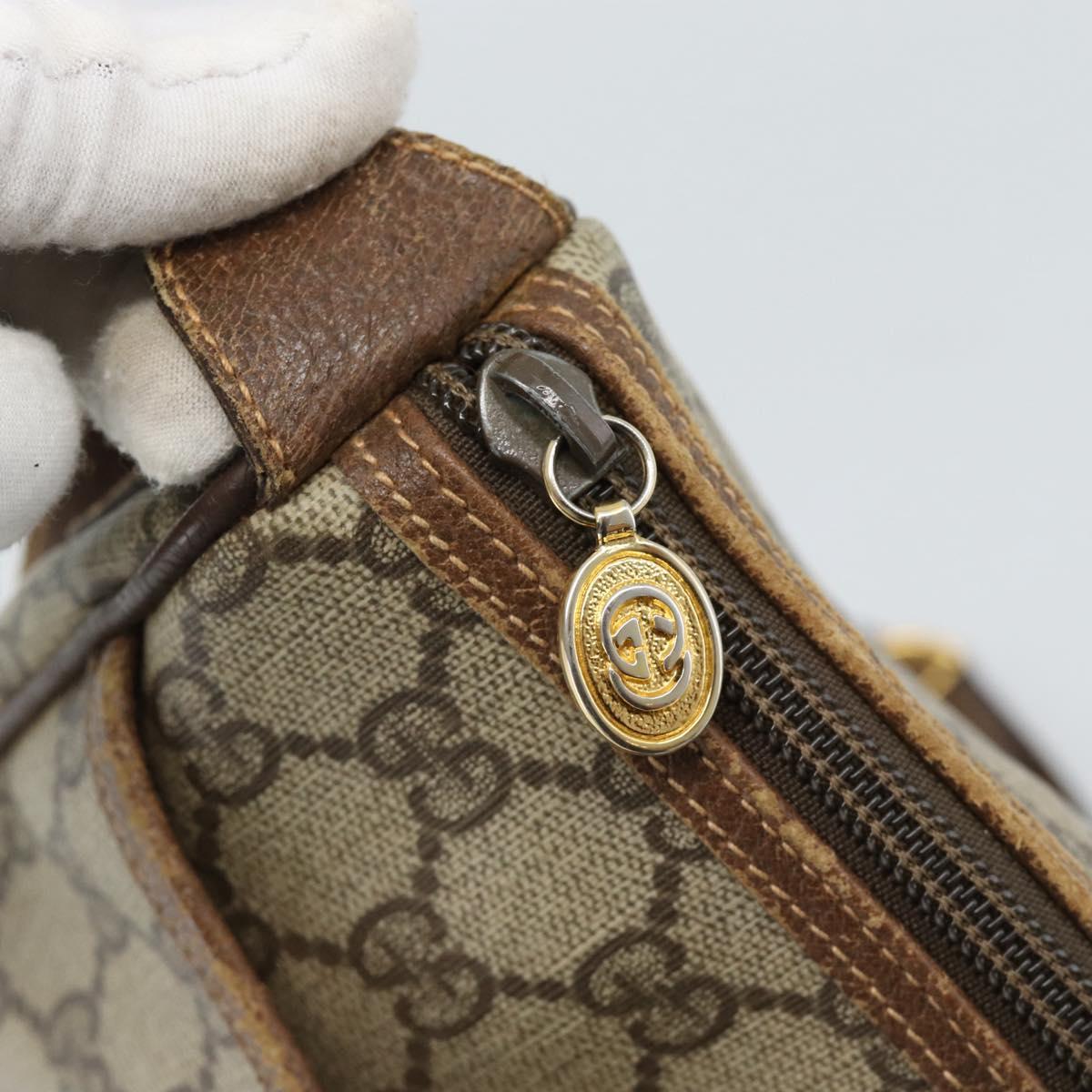 GUCCI GG Supreme Web Sherry Line Bag PVC Beige Gold 001 123 6177 Auth 187102