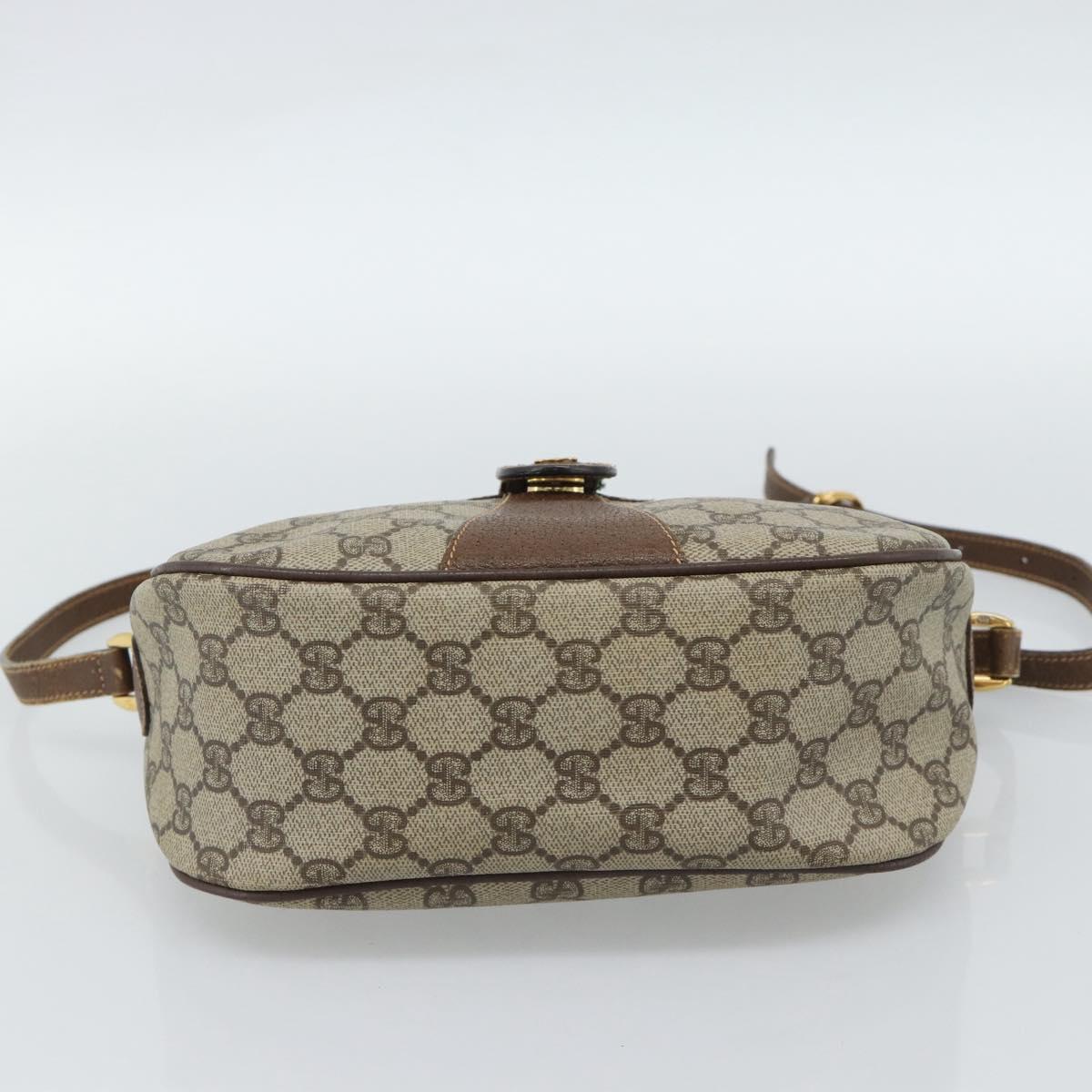 GUCCI GG Supreme Web Sherry Line Bag PVC Beige Gold 001 123 6177 Auth 187102