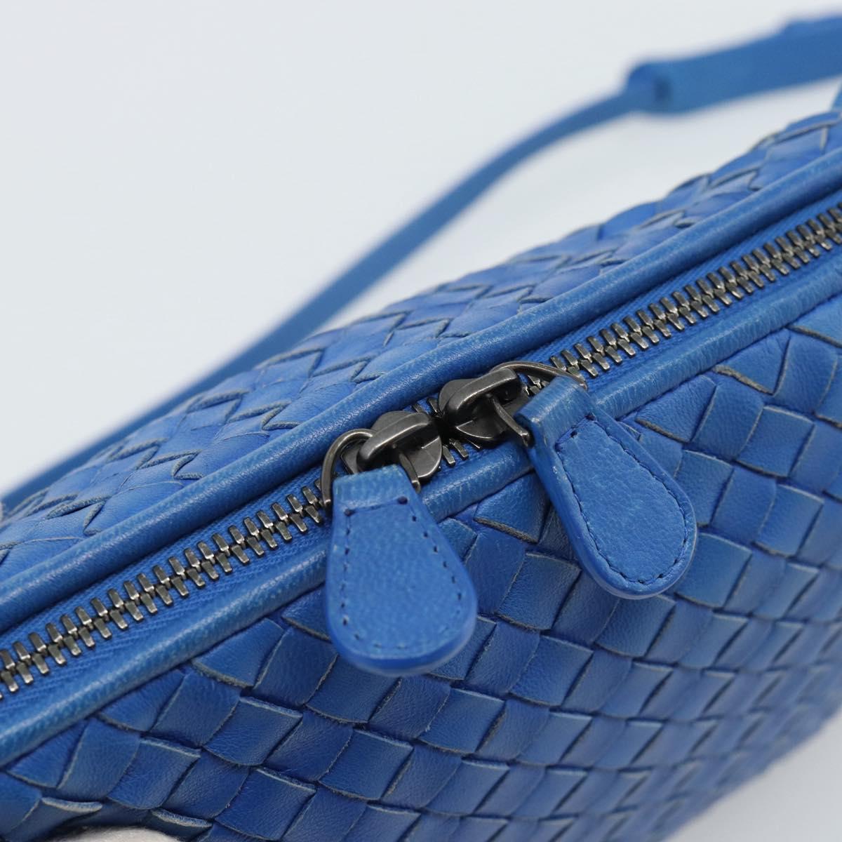 BOTTEGA VENETA INTRECCIATO Shoulder Bag Leather Blue Auth 187113