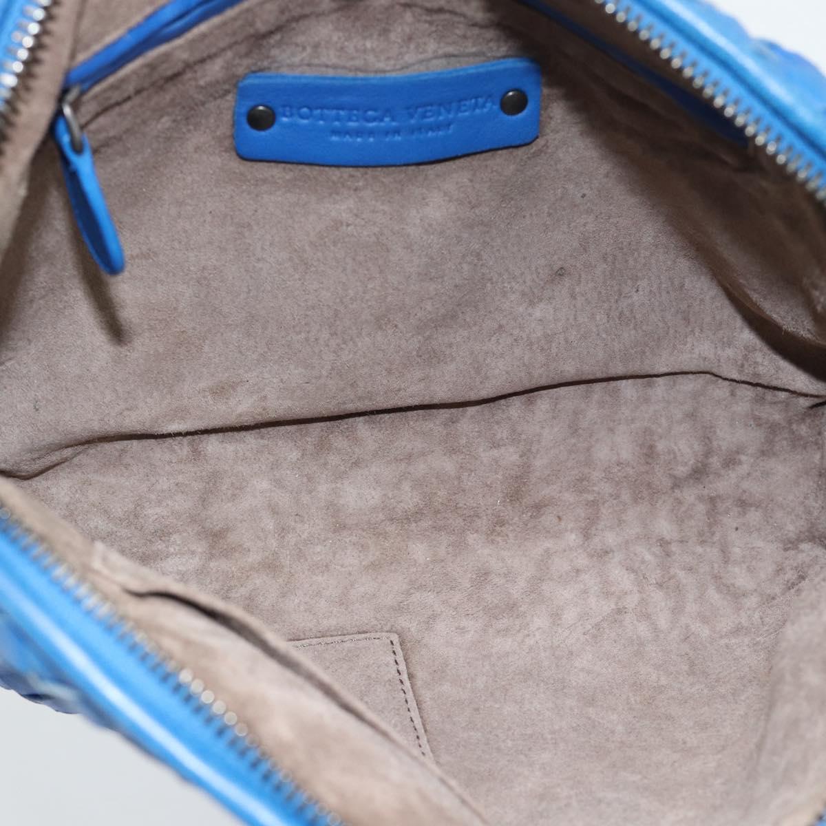 BOTTEGA VENETA INTRECCIATO Shoulder Bag Leather Blue Auth 187113