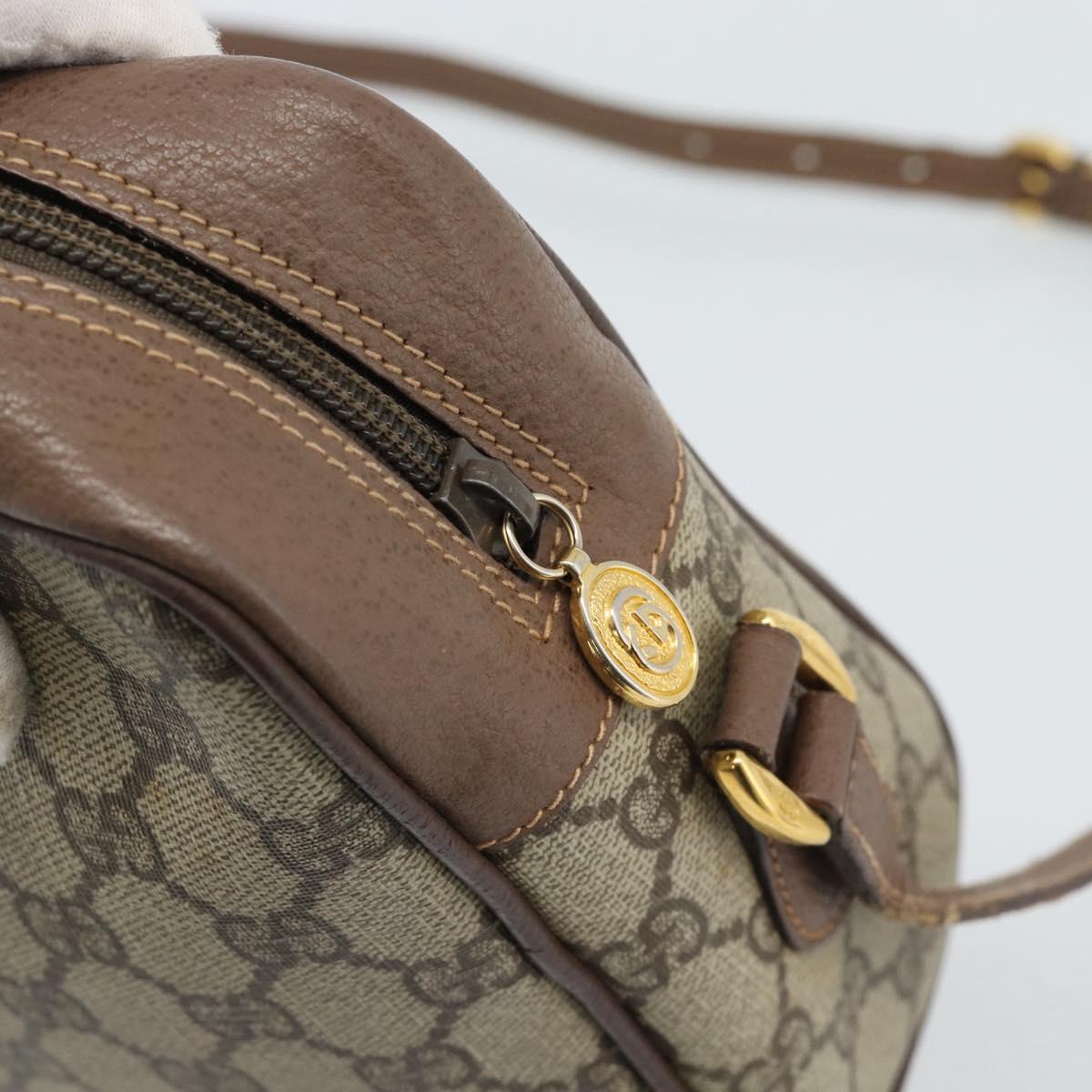 GUCCI GG Supreme Web Sherry Line Bag PVC Beige Gold 001 113 6472 Auth 187114