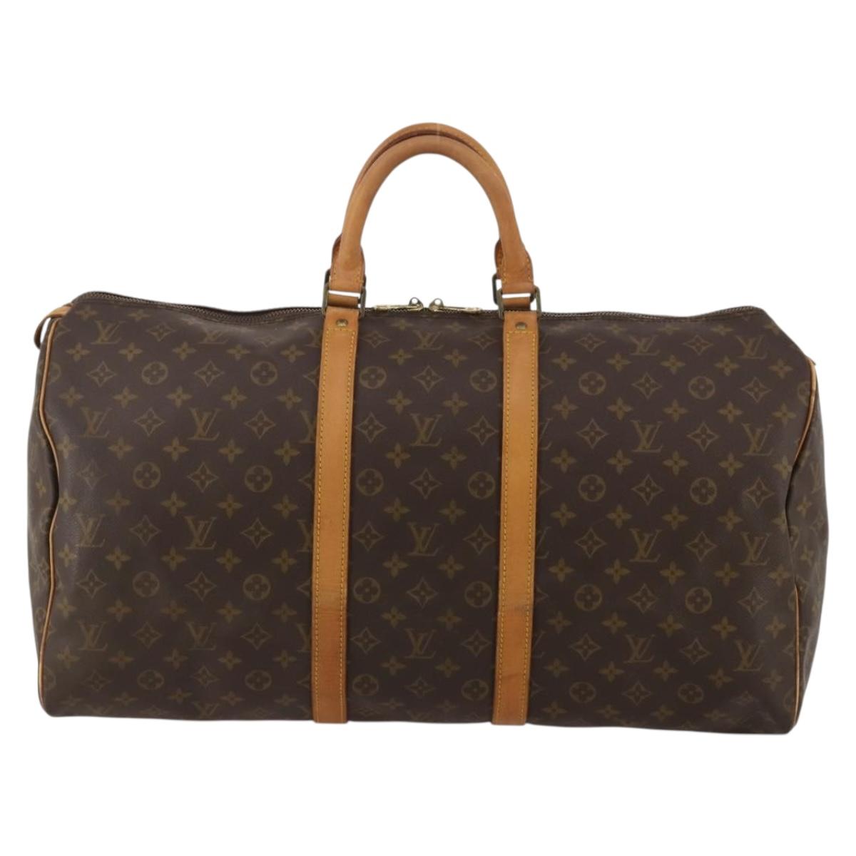 LOUIS VUITTON Monogram Keepall 55 Boston Bag M41424 LV Auth 187125