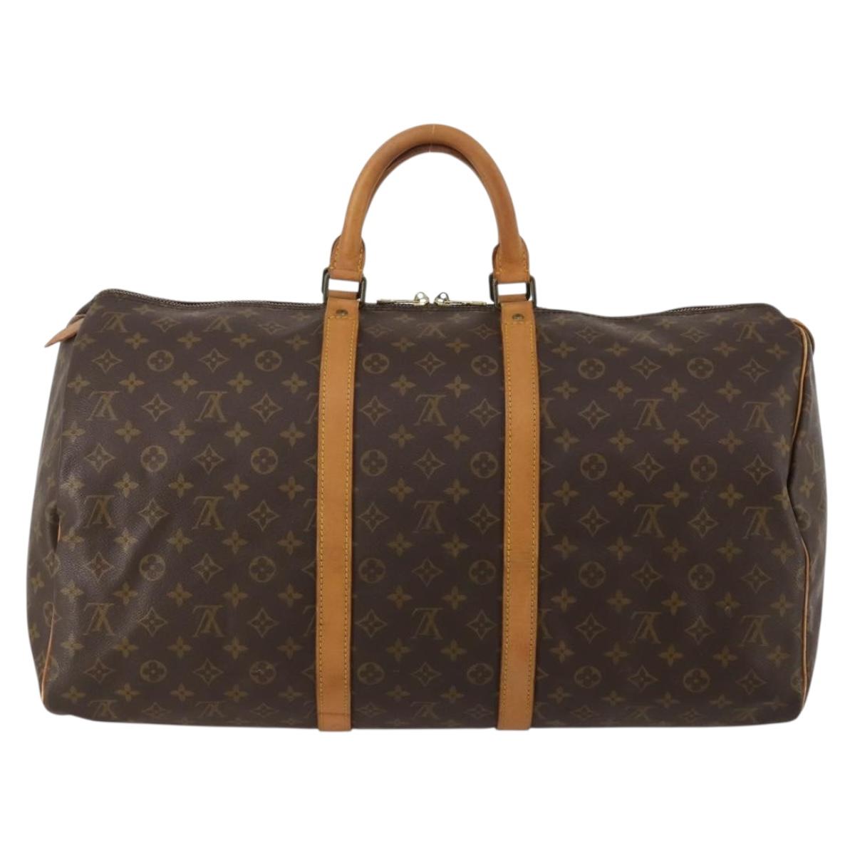 LOUIS VUITTON Monogram Keepall 55 Boston Bag M41424 LV Auth 187125