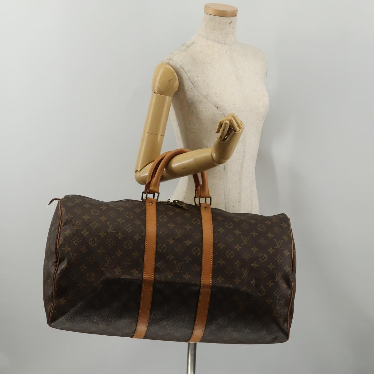 LOUIS VUITTON Monogram Keepall 55 Boston Bag M41424 LV Auth 187130V