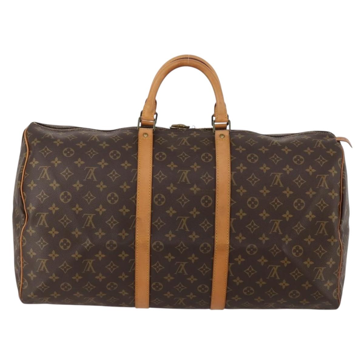 LOUIS VUITTON Monogram Keepall 55 Boston Bag M41424 LV Auth 187130V