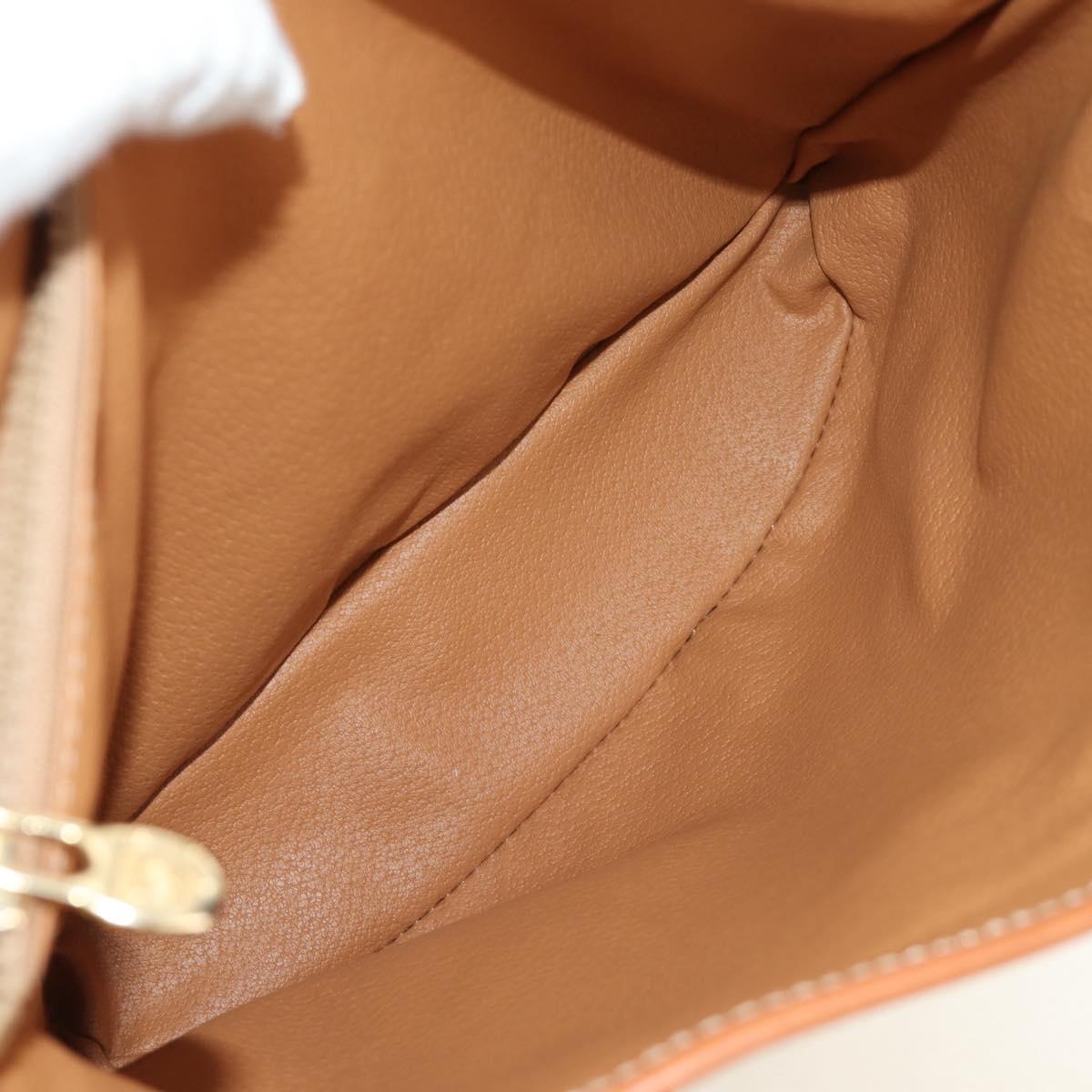 CELINE Macadam Canvas Tote Bag PVC Leather Brown gold Auth 187135V