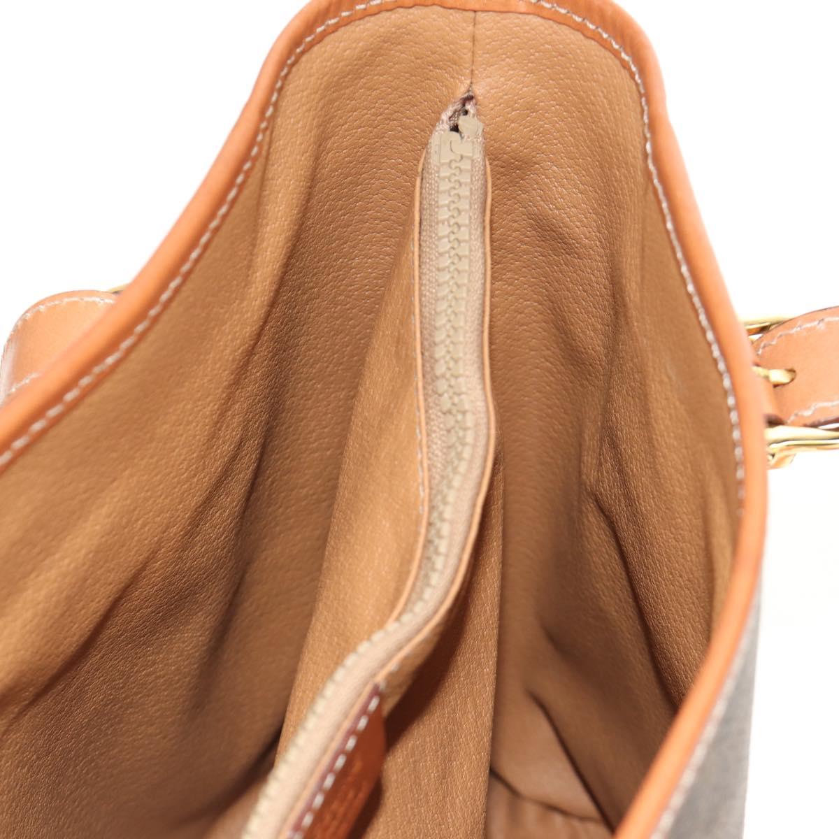 CELINE Macadam Canvas Tote Bag PVC Leather Brown gold Auth 187135V