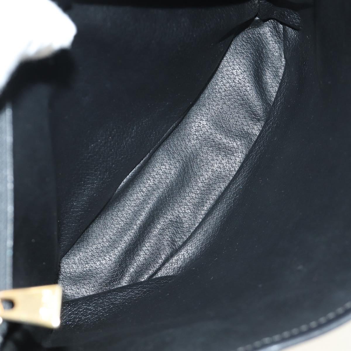 CELINE Macadam Canvas Tote Bag PVC Leather Black Gold Auth 187136V