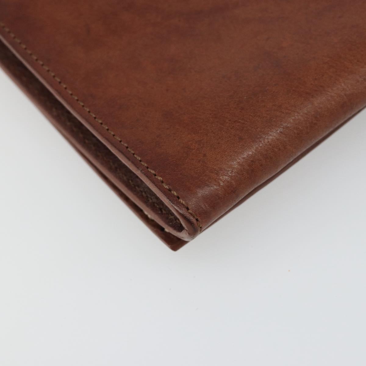 CELINE Shoulder Bag Leather Brown Auth 187143