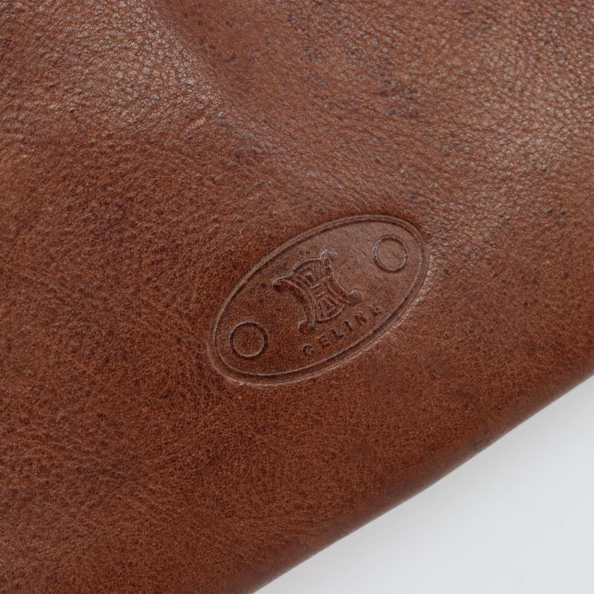 CELINE Shoulder Bag Leather Brown Auth 187143