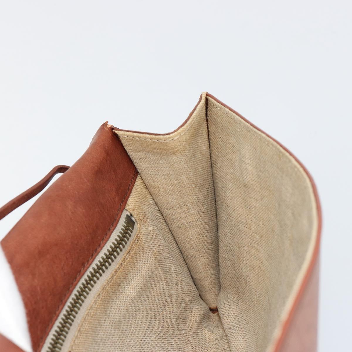 CELINE Shoulder Bag Leather Brown Auth 187143