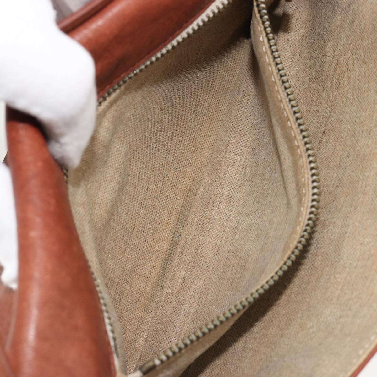 CELINE Shoulder Bag Leather Brown Auth 187143