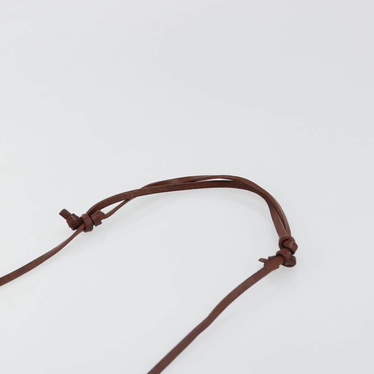 CELINE Shoulder Bag Leather Brown Auth 187143