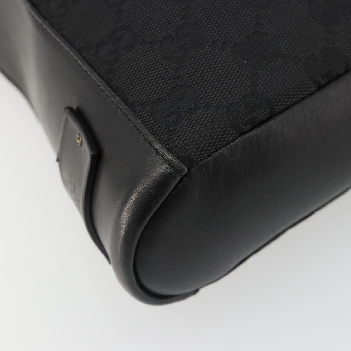 GUCCI GG Canvas Shoulder Bag Black Gold 91761 Auth 187145A
