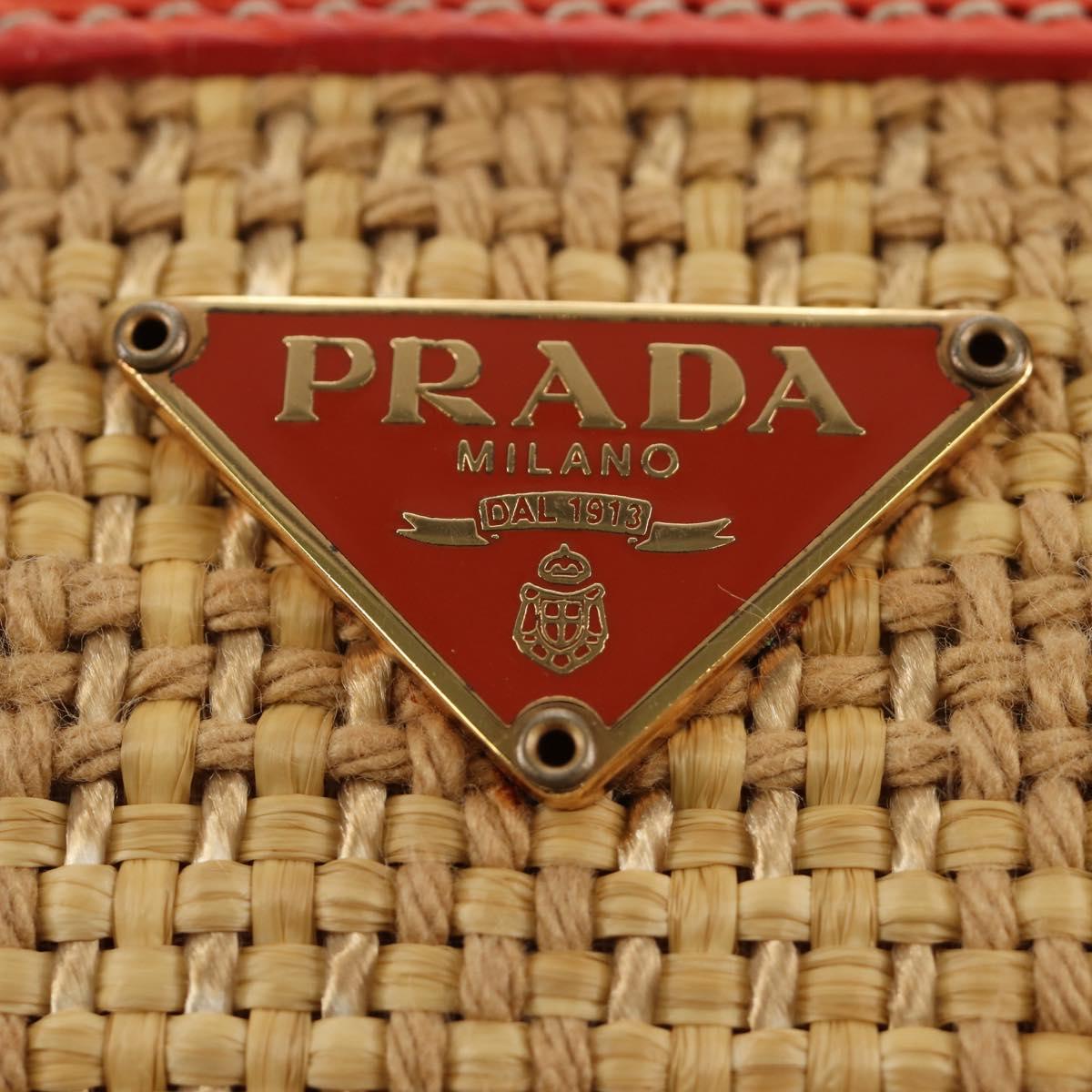 PRADA Chain Shoulder Bag Embossed leather Beige Gold Auth 187155SAV