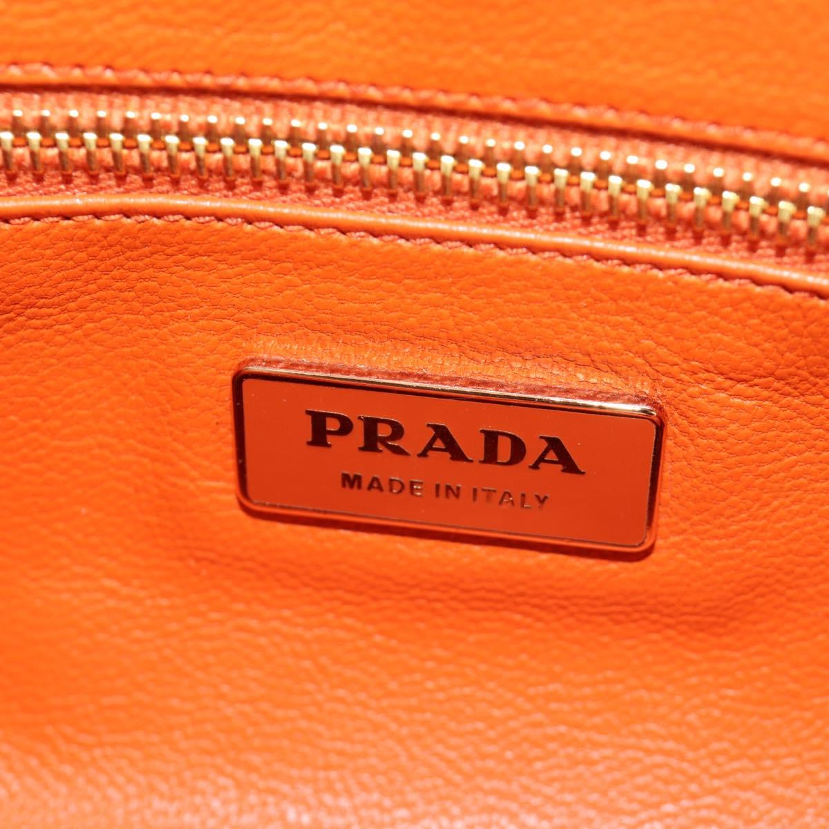 PRADA Chain Shoulder Bag Embossed leather Beige Gold Auth 187155SAV