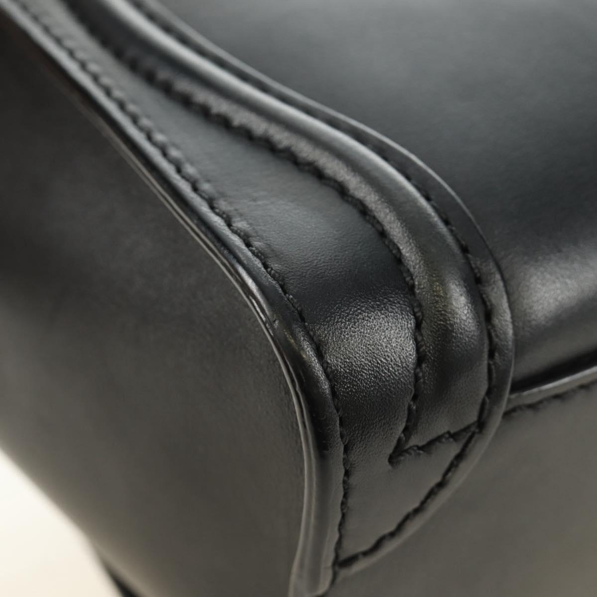 CELINE Luggage Nano Hand Bag Leather 2way Black Gold Auth 187156SAM