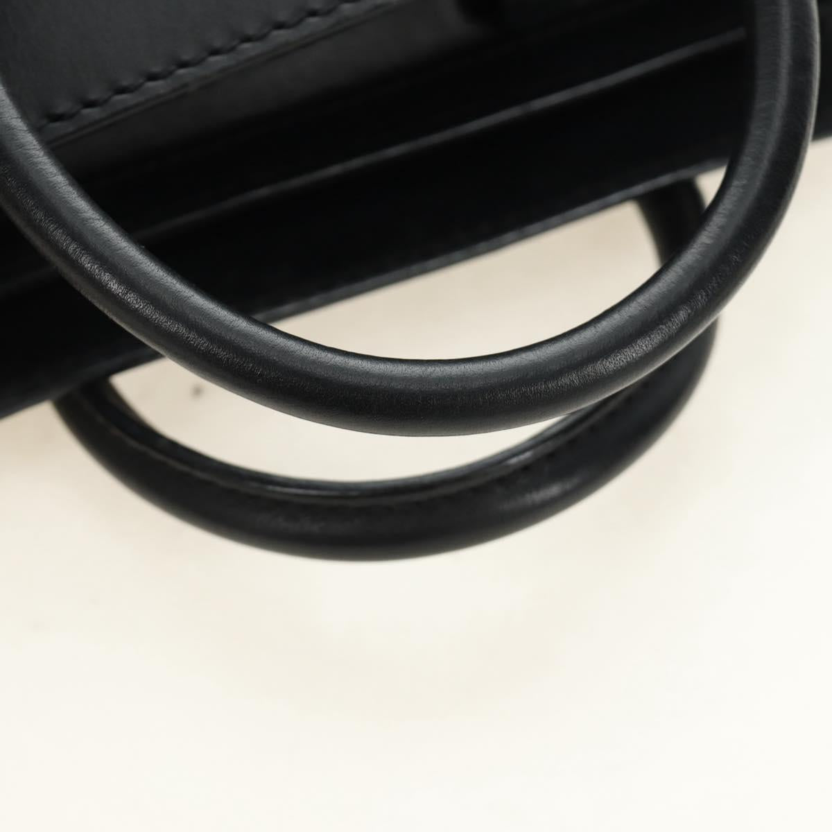 CELINE Luggage Nano Hand Bag Leather 2way Black Gold Auth 187156SAM