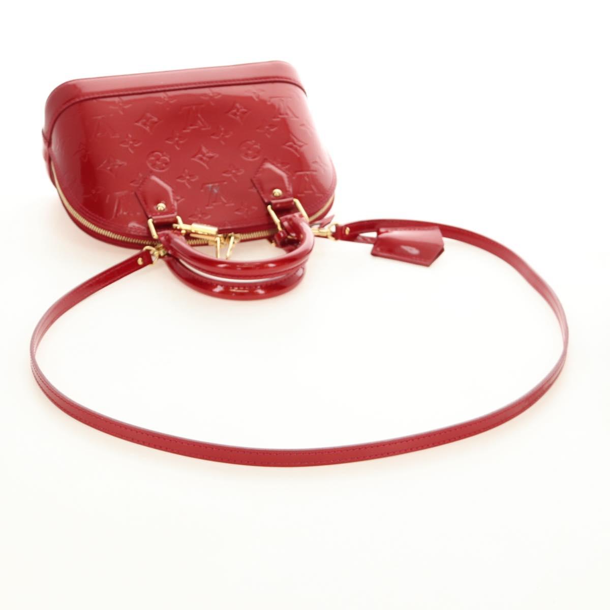 LOUIS VUITTON Vernis Alma BB Hand Bag 2way Pomme D'amour M91606 Auth 187161SAV