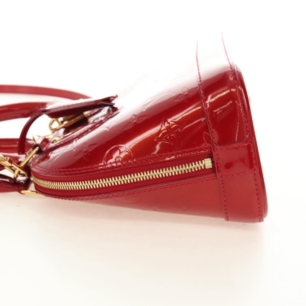LOUIS VUITTON Vernis Alma BB Hand Bag 2way Pomme D'amour M91606 Auth 187161SAV