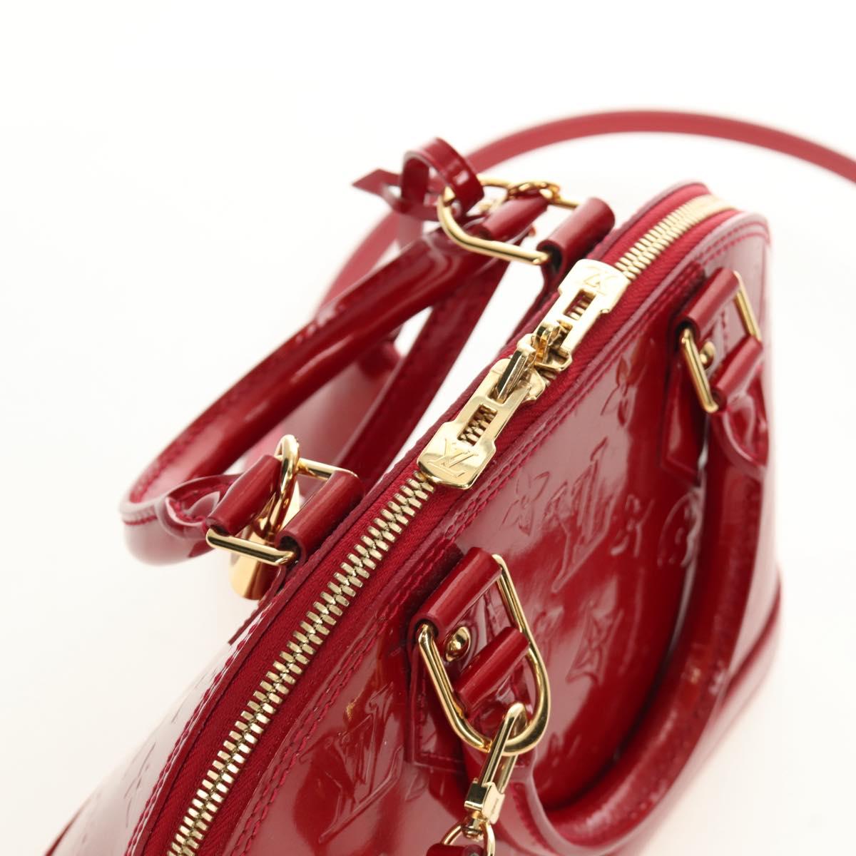 LOUIS VUITTON Vernis Alma BB Hand Bag 2way Pomme D'amour M91606 Auth 187161SAV