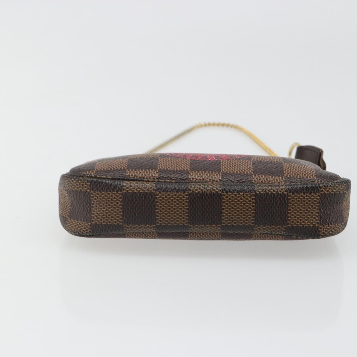 LOUIS VUITTON Damier Ebene T&B Mini Pochette Accessoires N58011 LV Auth 187163A
