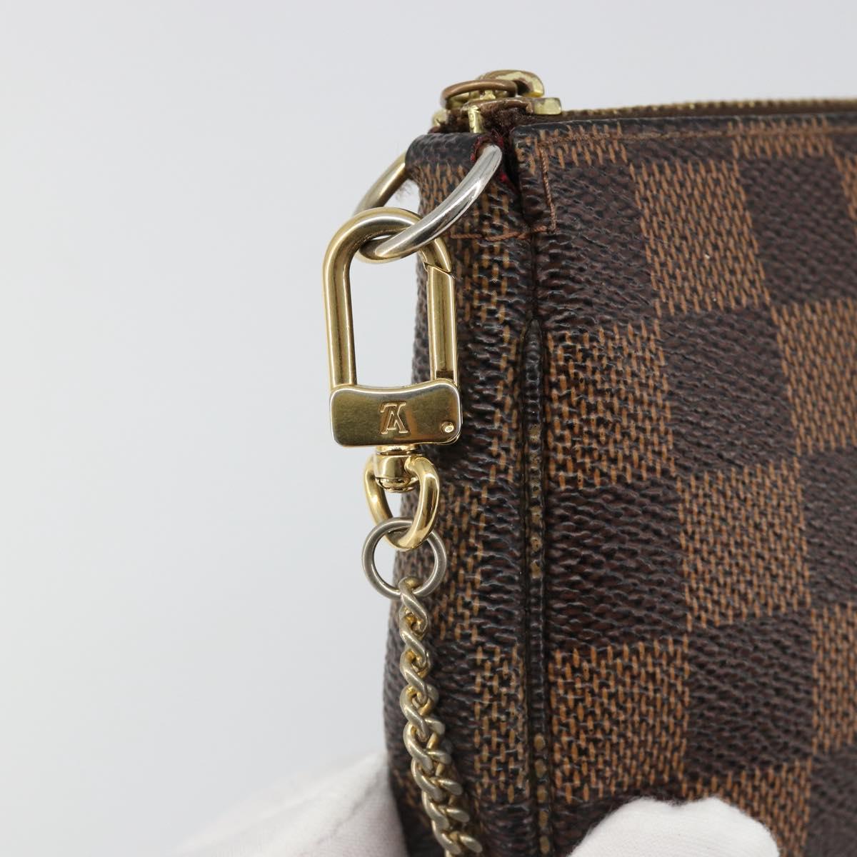 LOUIS VUITTON Damier Ebene T&B Mini Pochette Accessoires N58011 LV Auth 187163A