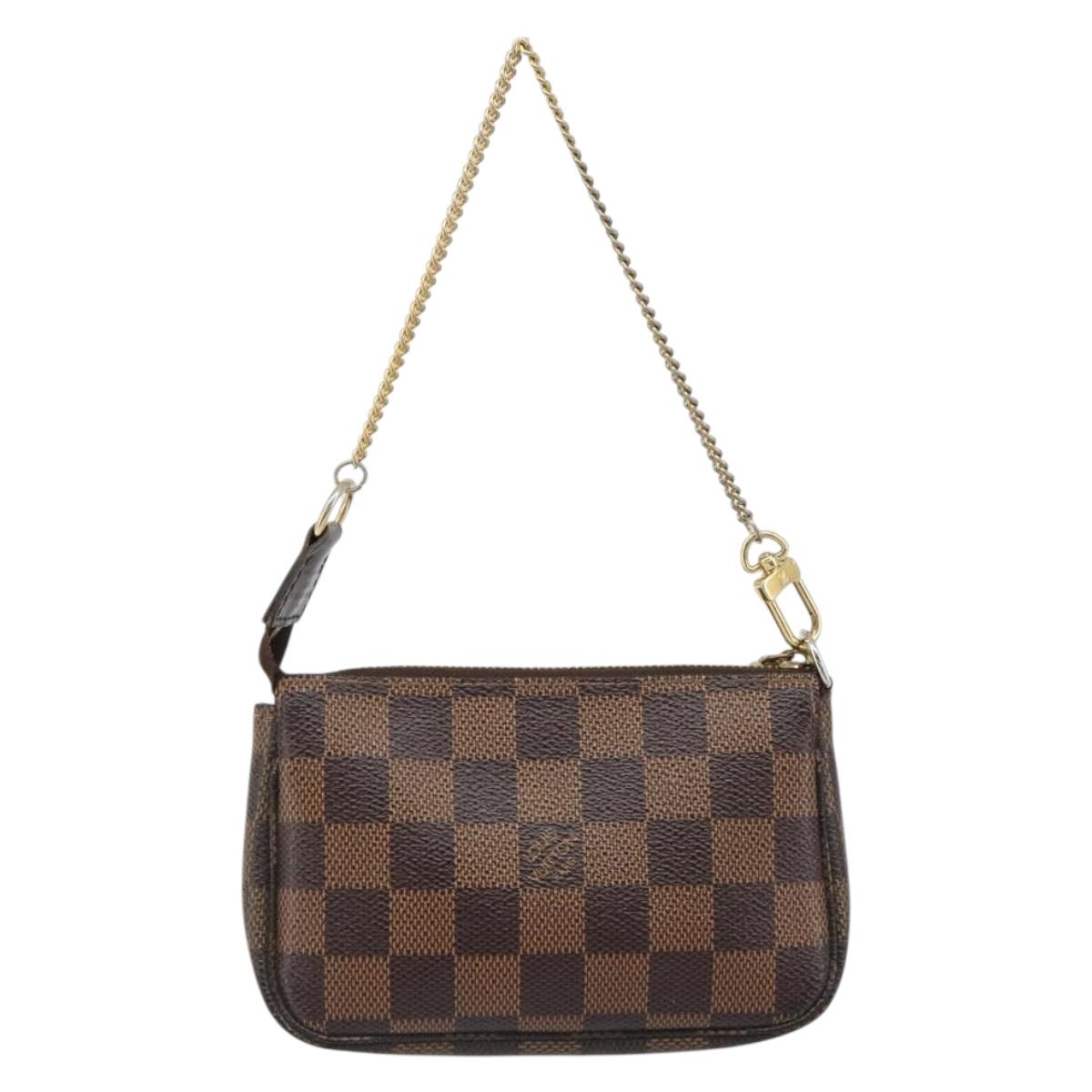 LOUIS VUITTON Damier Ebene T&B Mini Pochette Accessoires N58011 LV Auth 187163A